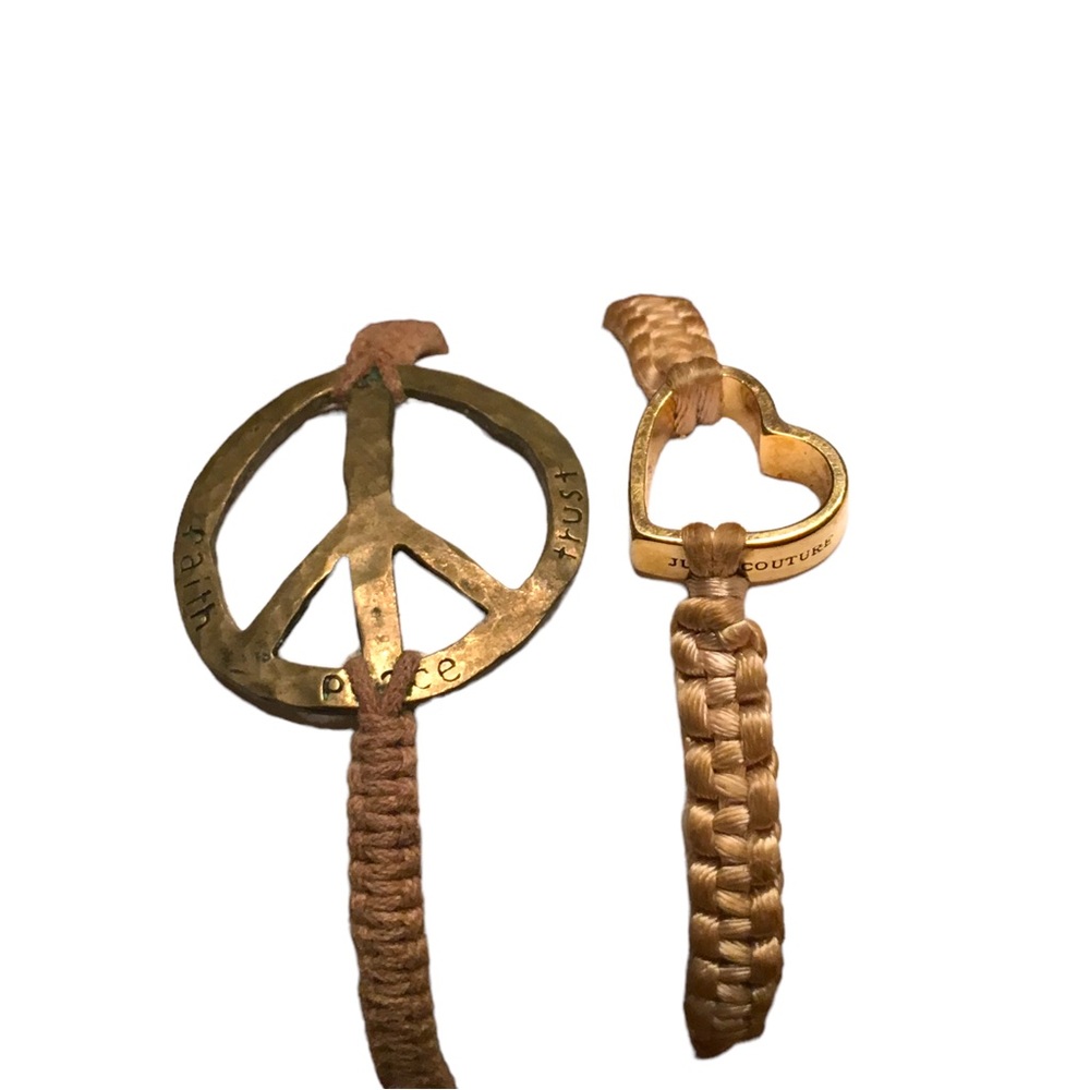 Pounded Peace and Love Macrame Bracelet Bundle
